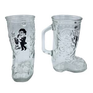 Vintage Boots Randolph Yakety Sax Jazz Music Player Glass Boot Tumbler w/ Handle